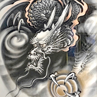 田辺製薬 龍図掛軸の制作