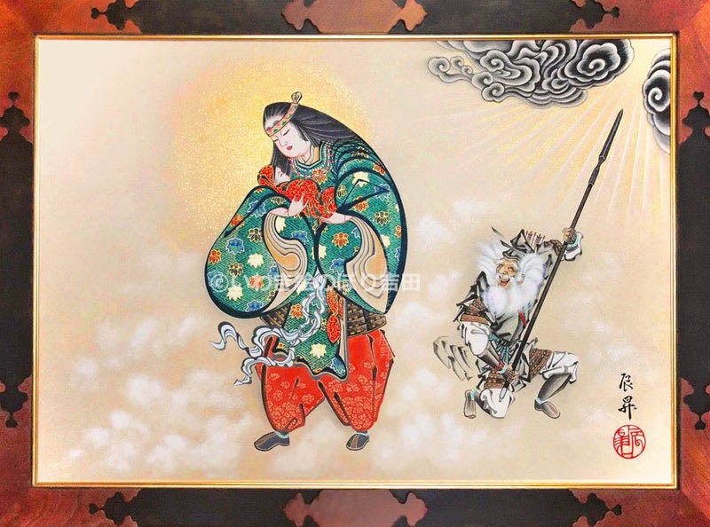 大宮八幡宮(東京都) 奉納扁額《子守神功皇后之図》絵師 辰昇