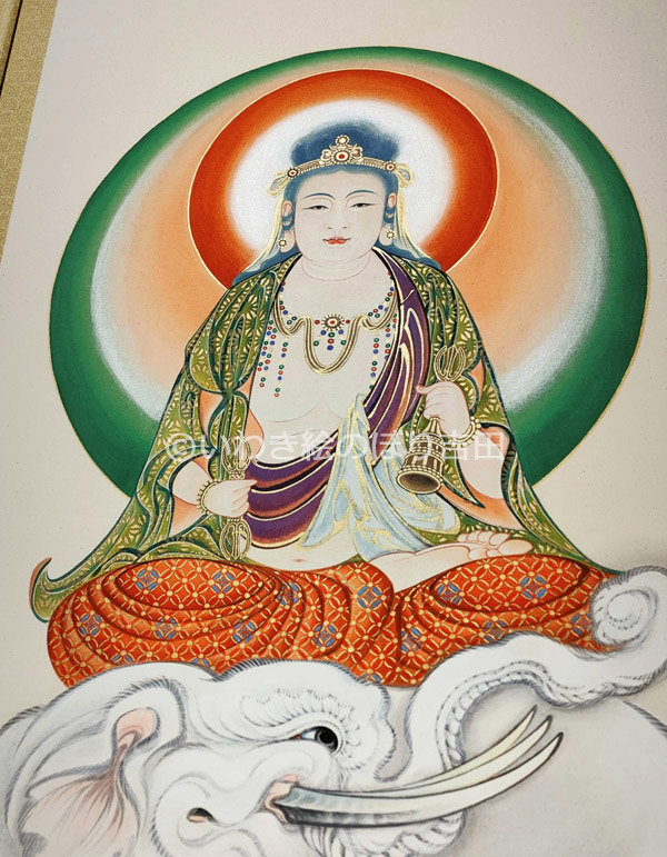 仏画《普賢菩薩座像》個人蔵 絵師 辰昇